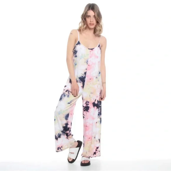 Derek Heart Juniors' Tie Dye Waistless Jumpsuit Size L - Picture 1 of 3